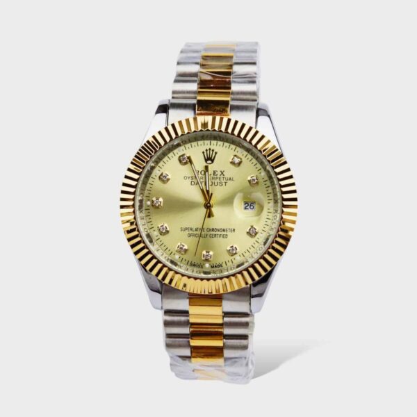 Date Just Two Tone Black Dial Master Clone Rolex Watch - Image 2