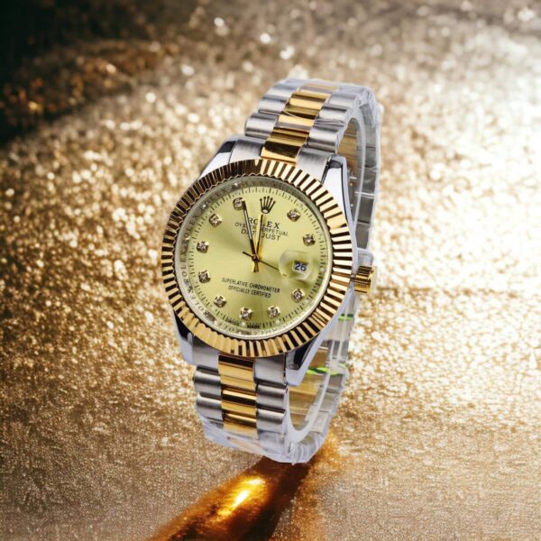 Date Just Two Tone Black Dial Master Clone Rolex Watch