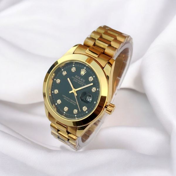 Branded Gold Black Watch - Image 2