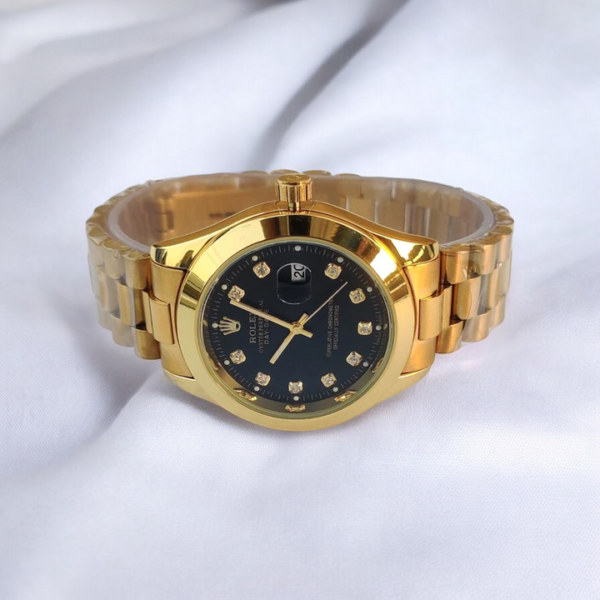 Branded Gold Black Watch - Image 3