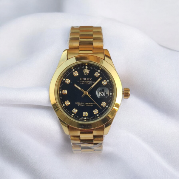 Branded Gold Black Watch