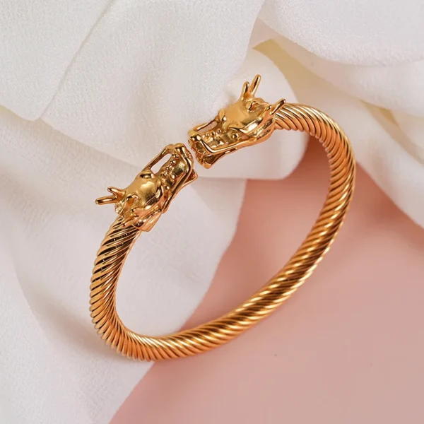 Beautiful Dragon Gold Bracelet For Boys - Image 2