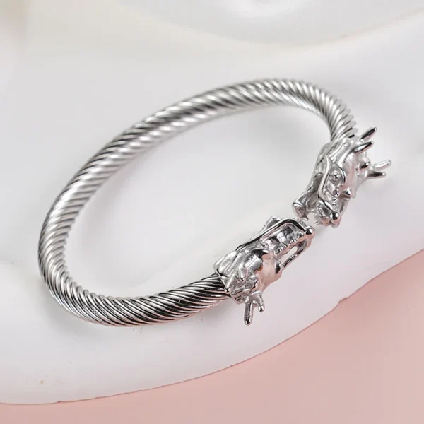 Beautiful Dragon Silver Bracelet For Boys - Image 2