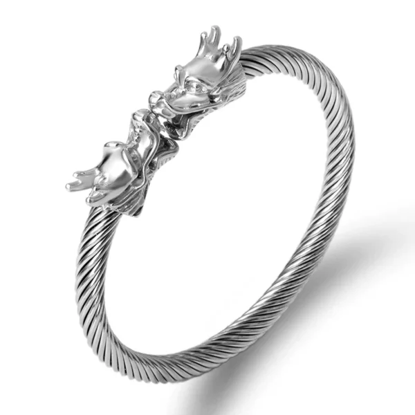 Beautiful Dragon Silver Bracelet For Boys