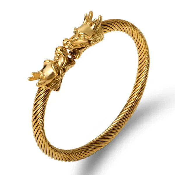 Beautiful Dragon Gold Bracelet For Boys